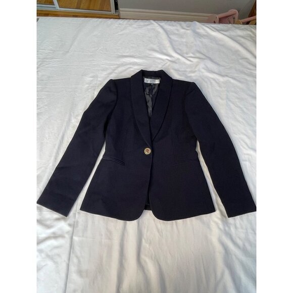 Tahari Classic Career Black Blazer Jacket Petite SZ 0P Single Gold Button #0609 - Picture 12 of 15
